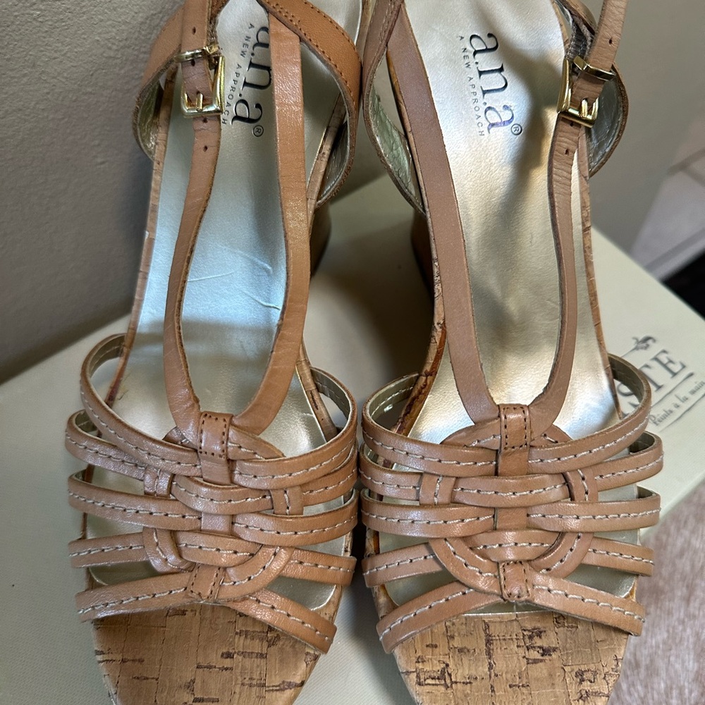 a.n.a Tan Strappy Sandals with Slingback Brand New